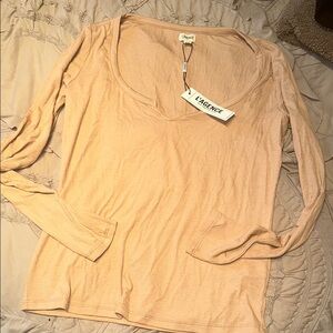 L'Agence Women's Tan ribbed Top medium nwt